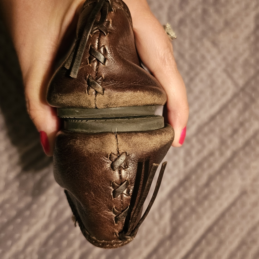 Frye Cognac Regina Leather Ballet Flats Size 10 - Picture 4 of 9